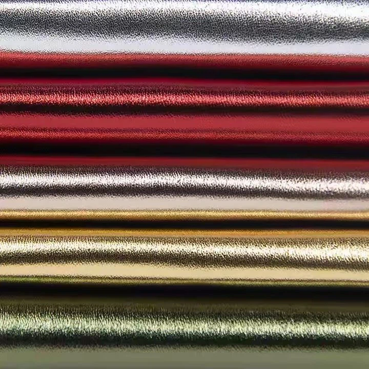 Factory Direct Metallic 0.9 mm Color Embossed Imitation Nappa Leather Artificial Faux Synthetic PU Leather For Shoes Bags Shoes