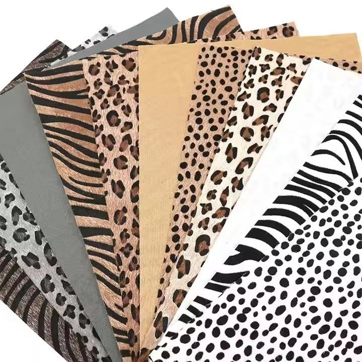Horsehair Fur Leather Fabric Sheets Leopard Horse Prints Fur Synthetic Leather For DIY Craft Accessories