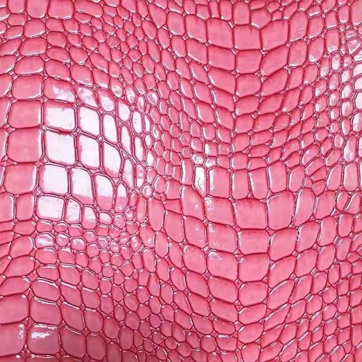 PU Grain Crocodile Leather Embossed Warp Knitted Medium Hardness Fabric Animal Print Artificial Leather For Bag/shoes /handbags